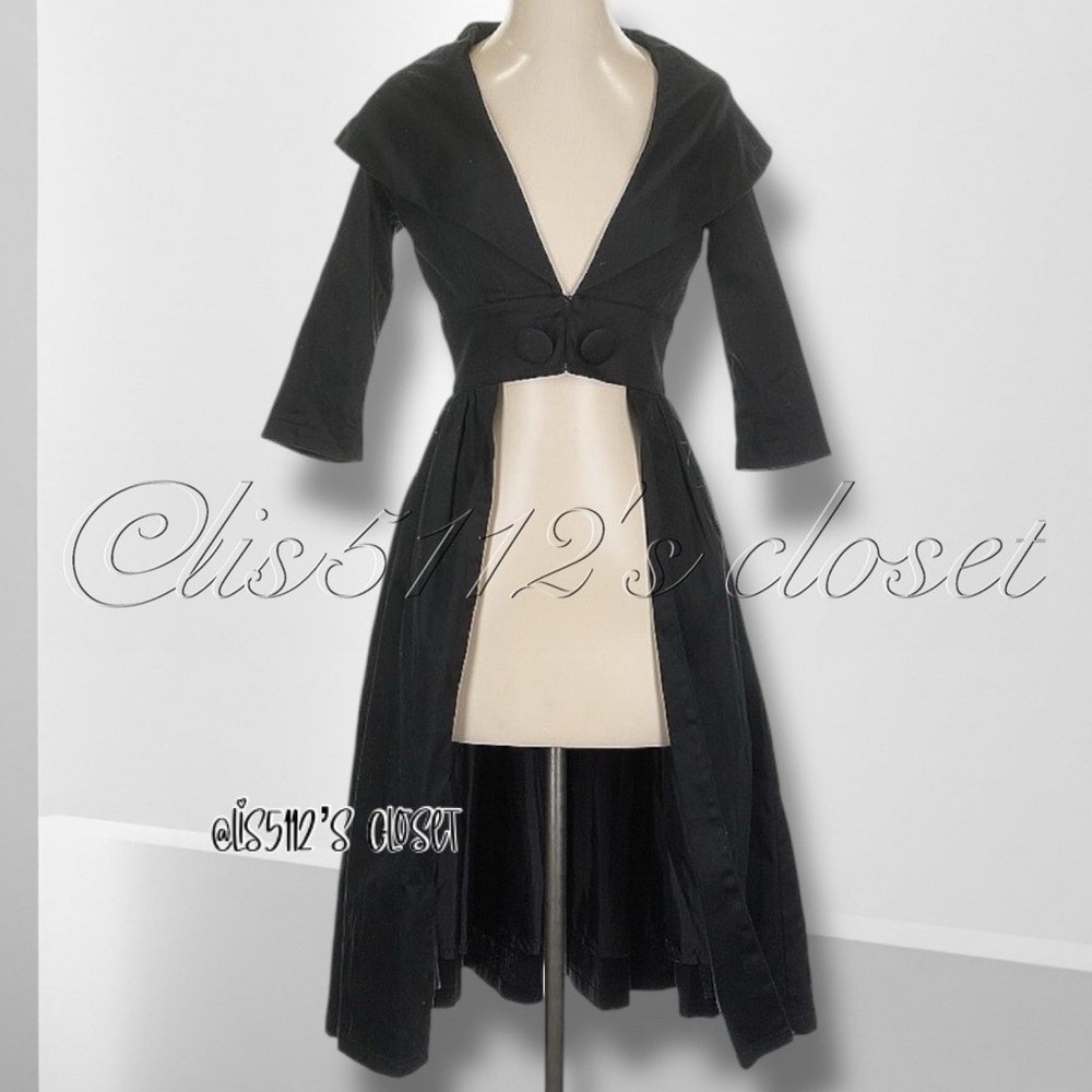Trashy Diva Cutaway Courtney Coat Dress in Matte Black Size 2 - Picture 2 of 14